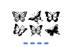 Black Butterfly Vector For Crafts And Prints Product Image 2