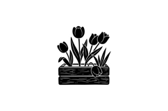 Hand Drawn Tulip Planter Clipart Graphics For Crafts Product Image 1