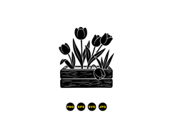 Hand Drawn Tulip Planter Clipart Graphics For Crafts Product Image 3