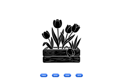 Hand Drawn Tulip Planter Clipart Graphics For Crafts Product Image 2