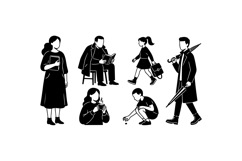 Minimal People Silhouette SVG For Crafts Product Image 1