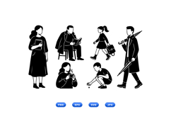 Minimal People Silhouette SVG For Crafts Product Image 2