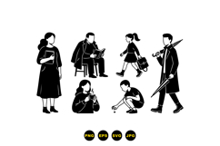 Minimal People Silhouette SVG For Crafts Product Image 3