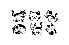 Cute Calico Cat SVG Clipart For Crafts Product Image 2