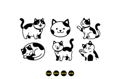 Cute Calico Cat SVG Clipart For Crafts Product Image 3