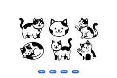 Cute Calico Cat SVG Clipart For Crafts Product Image 1