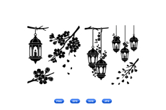 Hand Drawn Lantern And Cherry Blossom Illustration Kit Product Image 2