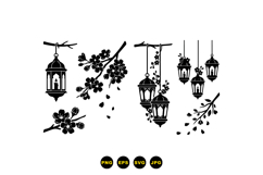 Hand Drawn Lantern And Cherry Blossom Illustration Kit Product Image 3