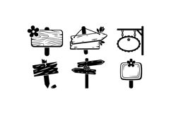 Hand Drawn Wooden Sign Clipart For Crafts Product Image 2