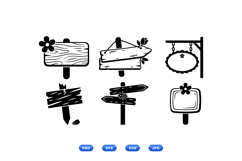 Hand Drawn Wooden Sign Clipart For Crafts Product Image 1