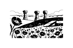 Hand Drawn Poppy Field Vector For Crafts Product Image 2