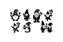 Hand Drawn Gnome Tulip SVG For Crafts Product Image 3