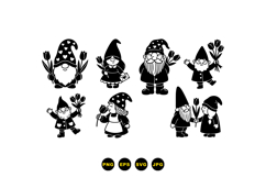 Hand Drawn Gnome Tulip SVG For Crafts Product Image 1