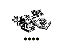 Hand Drawn Floral Book Clipart For Crafts Product Image 1