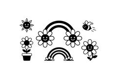 Cute Smiling Daisy Rainbow Clipart Product Image 2