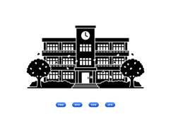 School Building Vector For Crafts Product Image 1