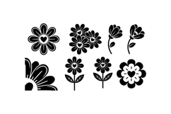 Hand Drawn Heart Daisy Floral Clipart Product Image 3