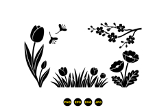 Hand Drawn Tulip And Poppy Floral Clipart Kit Product Image 3