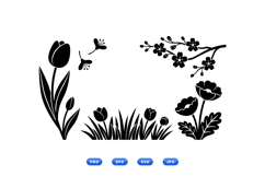 Hand Drawn Tulip And Poppy Floral Clipart Kit Product Image 2