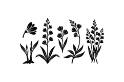Hand Drawn Wildflower Silhouette For Crafts Product Image 3