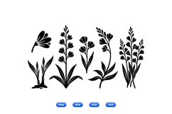 Hand Drawn Wildflower Silhouette For Crafts Product Image 2