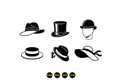 Vintage And Modern Hat Clipart Graphics For Crafts Product Image 3