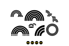 Hand Drawn Rainbow SVG Clipart For Crafts Product Image 3