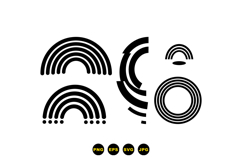 Retro Minimal Rainbow SVG For Crafting Product Image 3