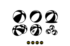 Beach Ball Vector Clipart For Summer Crafts Product Image 3