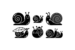 Hand Drawn Snail SVG Clipart Files For Crafts Product Image 1