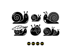 Hand Drawn Snail SVG Clipart Files For Crafts Product Image 3