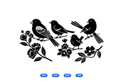 Hand Drawn Bird And Floral Clipart For Crafts Product Image 2