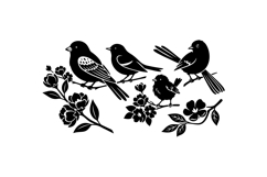 Hand Drawn Bird And Floral Clipart For Crafts Product Image 1