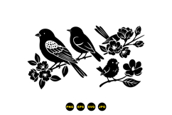 Hand Drawn Bird And Floral SVG For Crafts Product Image 3