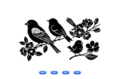 Hand Drawn Bird And Floral SVG For Crafts Product Image 1