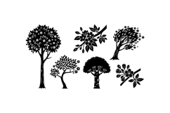 Black Tree And Blossom SVG For Invitations Product Image 1
