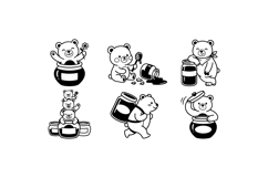 Hand Drawn Honey Bear Clipart For Crafts Product Image 1