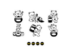 Hand Drawn Honey Bear Clipart For Crafts Product Image 3