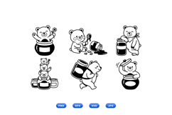 Hand Drawn Honey Bear Clipart For Crafts Product Image 2