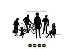 Black Silhouette People For Web And Print Product Image 3