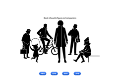 Black Silhouette People For Web And Print Product Image 2