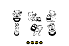 Hand Drawn Honey Bear Clipart For Crafts Product Image 3