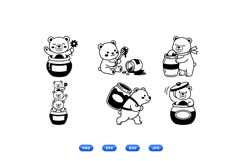 Hand Drawn Honey Bear Clipart For Crafts Product Image 2