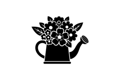 Hand Drawn Watering Can Floral For Crafts Product Image 1