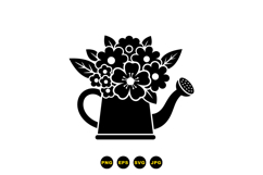 Hand Drawn Watering Can Floral For Crafts Product Image 3