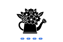Hand Drawn Watering Can Floral For Crafts Product Image 2