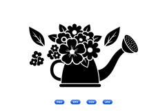 Hand Drawn Floral Watering Can Illustration Product Image 1