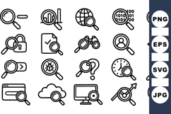 Magnifying Glass Icon Set For Web And Tech Use Product Image 1
