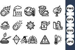 Disaster and Hazard Icon Set for Safety Alerts Product Image 1