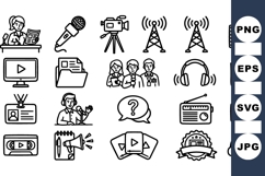 Broadcast Media Icon Set For Digital Use Product Image 1